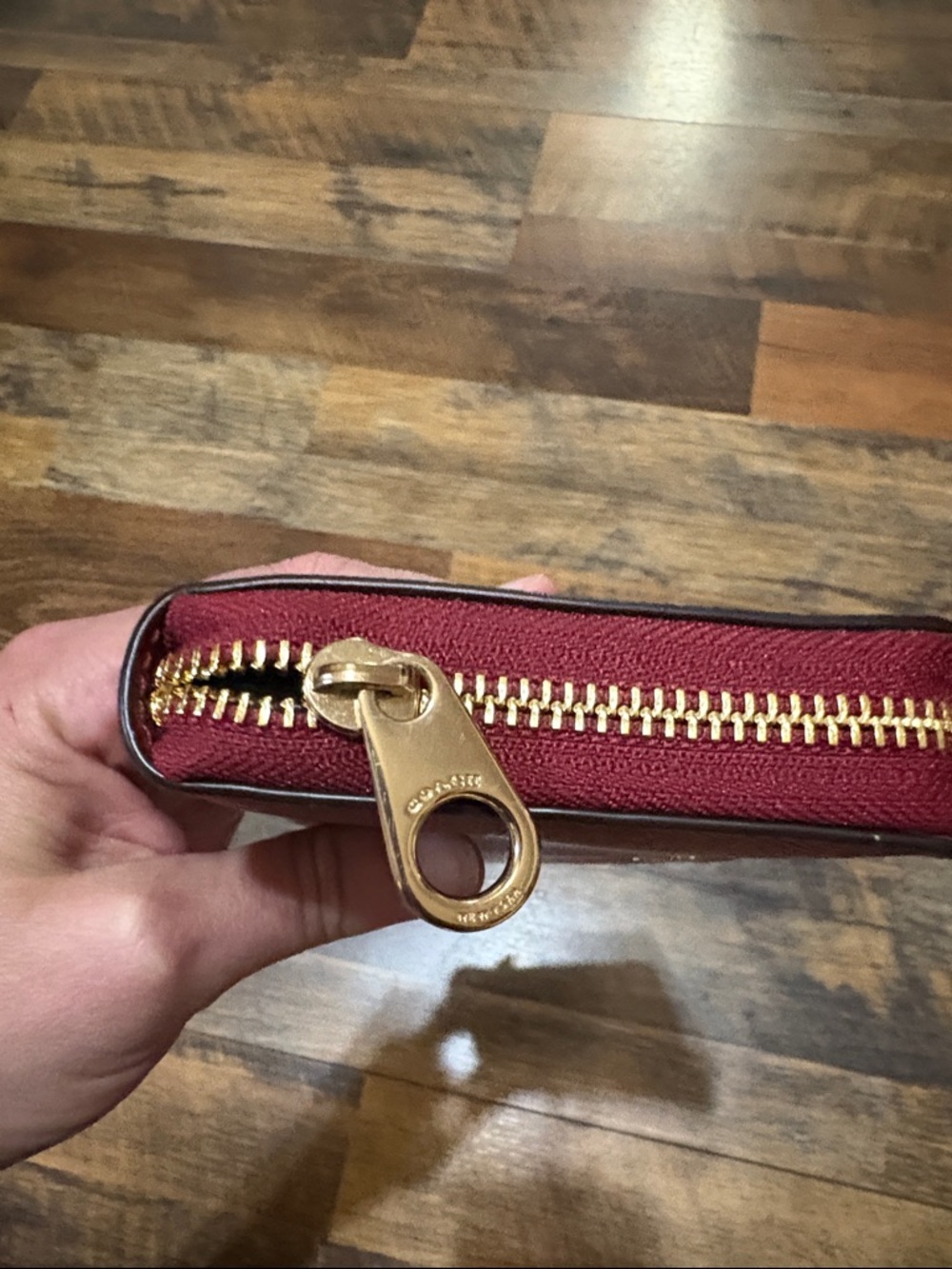 Coach Saffiano Zip Wallet in Burgundy - Picture 3 of 5